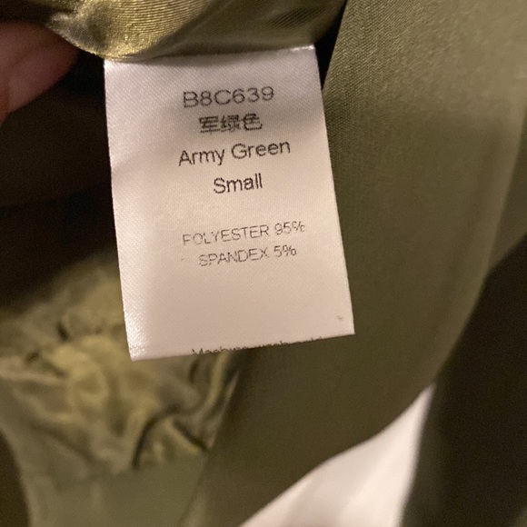 Army Green 2 Piece Crop Blazer Mini Skirt Set Size S - Picture 5 of 5